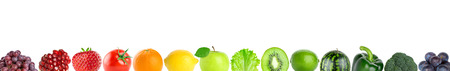 Collage of color  fruits and vegetables. Food conceptの写真素材