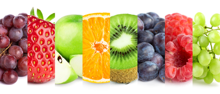 Collection of fruits on white. Fresh food. Conceptの写真素材