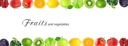 Color fruits and vegetables. Healthy food. Conceptの写真素材