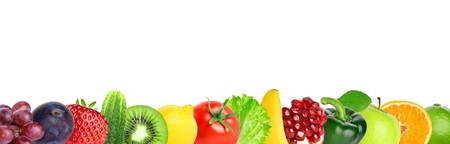 Mixed fruits and vegetables. Fresh food. Conceptの写真素材