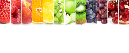Collage of color fruits. Fresh food. Conceptの写真素材