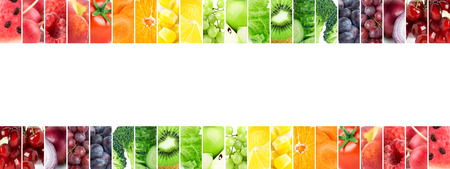 Mixed fruits and vegetables. Fresh food. Conceptの写真素材