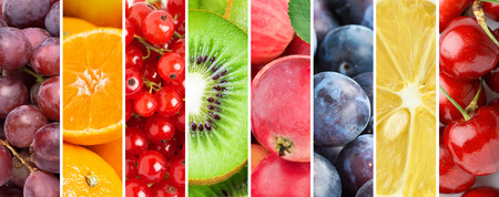 Fruits. Background of fresh ripe food. Healthy  conceptの写真素材
