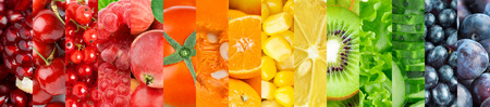 Fruits and vegetables. Background of fresh ripe foodの写真素材