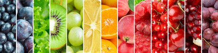 Background of color fresh fruits. Healthy conceptの写真素材