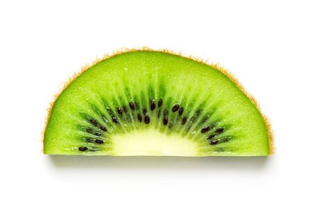 Kiwi slice on white background. Top viewの写真素材