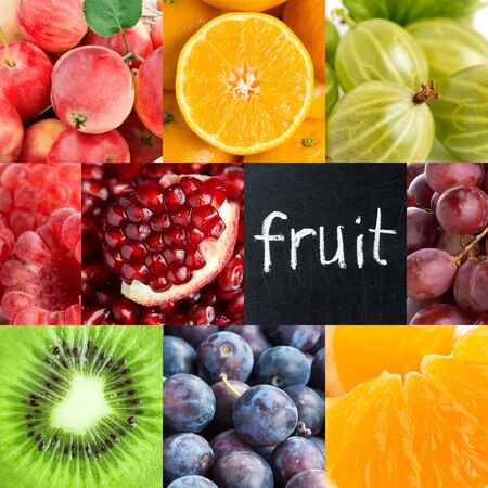 Fruits. Background of fresh mixed fruitsの写真素材