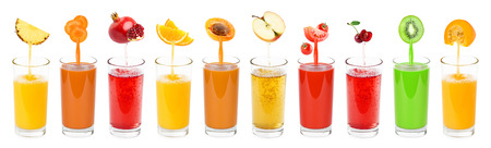 Fruits and vegetables. Collection of fresh juicesの写真素材