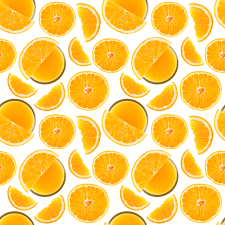Orange seamless pattern. Fruit. Food backgroundの写真素材