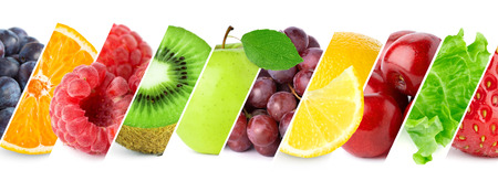 Collage of fresh color ripe fruitsの写真素材