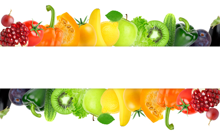 Mixed fruits and vegetables. Fresh food conceptの写真素材