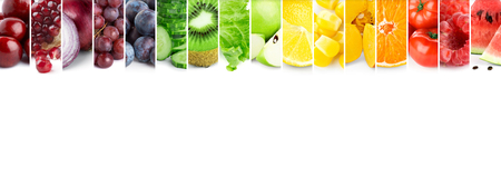 Collage of mixed fruits and vegetablesの写真素材