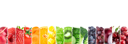 Collage of fresh fruits and vegetablesの写真素材