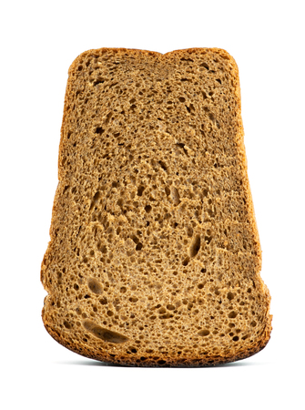 Piece of bread on white background . Closeupの写真素材