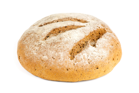 Fresh baked bread on white backgroundの写真素材