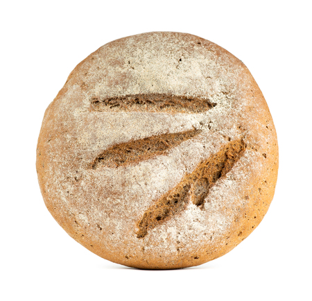 Fresh baked bread on white backgroundの写真素材
