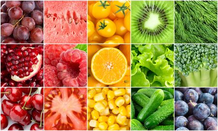 Colorful fruits, vegetables and berries.の写真素材