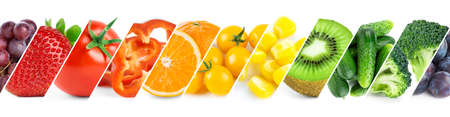 Fruits and vegetables. Fresh ripe food. Food conceptの写真素材