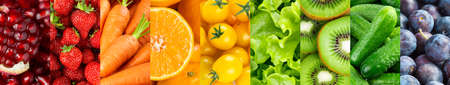 Fruits and vegetables. Background of fresh foodの写真素材