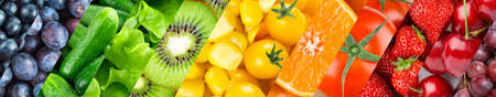 Fruits and vegetables. Background of fresh foodの写真素材