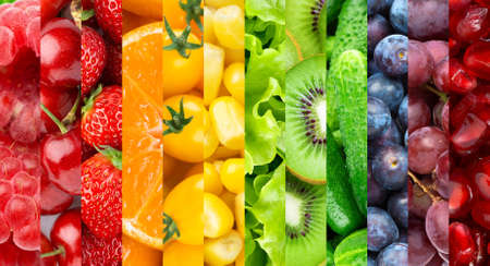 Fruits and vegetables. Vitamins. Fresh food. Food backgroundの写真素材