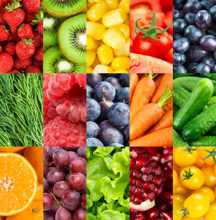 Fruits and vegetables. Background of fresh foodの写真素材