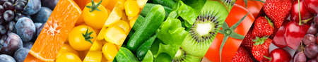 Fruits and vegetables. Background of fresh foodの写真素材