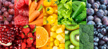 Fruits and vegetables. Background of fresh foodの写真素材