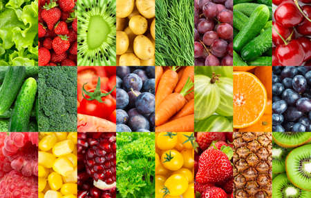 Fruits and vegetables. Background of fresh foodの写真素材
