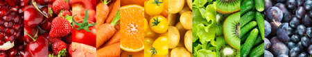 Background of fruits and vegetables. Fresh food. Healthy lifestyleの写真素材