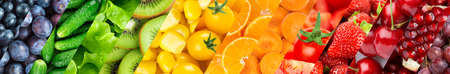 Fruits, vegetables and berries. Healthy lifestyle. Fresh foodの写真素材
