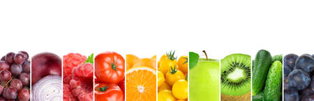 Collage of fruits and vegetables. Fresh foodの写真素材