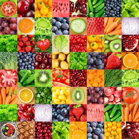 Background of fruits, vegetables and berries. Healthy lifestyle. Fresh foodの写真素材
