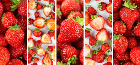 Strawberry. Fruit background. Ripe berriesの写真素材