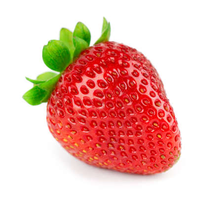 Strawberry on white background. Fresh sweet fruit closeupの写真素材