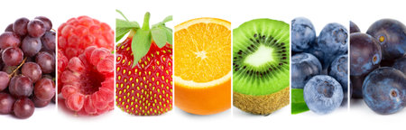 Fruits. Collage of mixed fruits. Food conceptの写真素材
