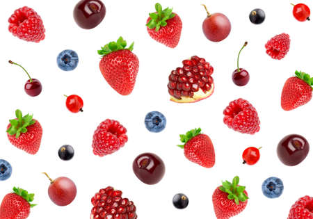 Mixed fruits. Fruits pattern. Fruit backgroundの写真素材
