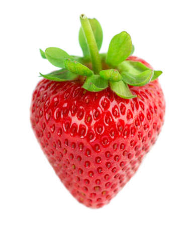 Strawberry isolated on white background. Fresh ripe fruit closeupの写真素材