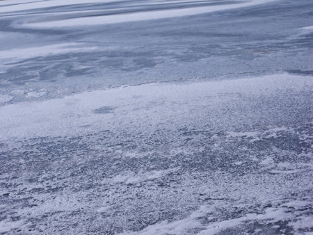 Snow covering on the ice