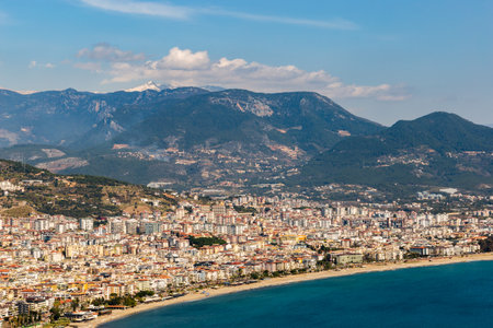 Alanya harbor view in daylight. Alanya, Turkey.のeditorial素材