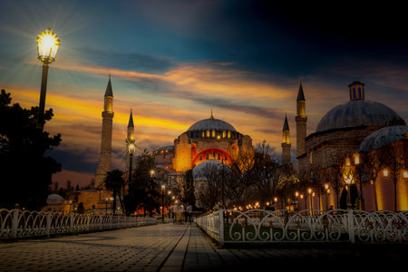 View from the Sultan Ahmet Park. Istanbul, Turkey.のeditorial素材
