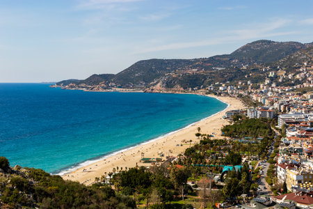 Alanya harbor view in daylight. Alanya, Turkey.のeditorial素材