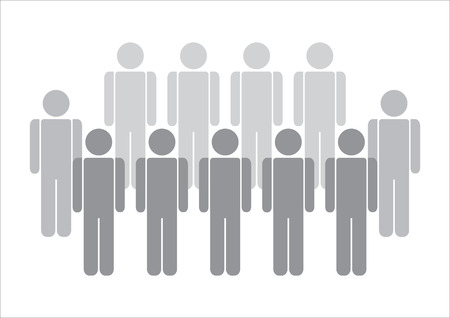 Some silhouettes of people standing nearby with each otherのイラスト素材