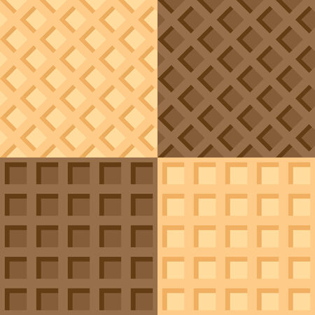 Vector illustration of four of seamless background wafersのイラスト素材