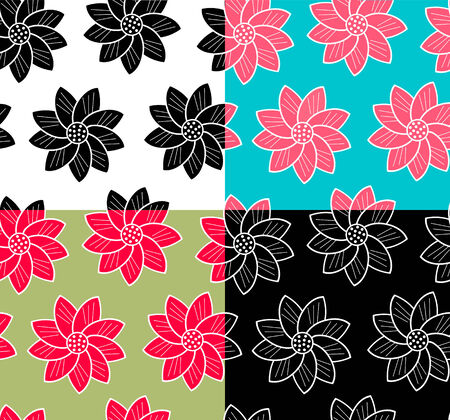 Set of four floral ornamentsのイラスト素材