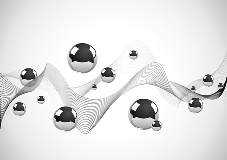 Abstract background of a set of metal ballsのイラスト素材