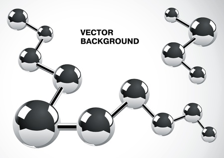 Abstract background of several interconnected metal atomsのイラスト素材