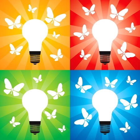 Illustration of glowing lights and flying mothsのイラスト素材