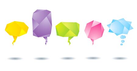 Set of abstract colorful origami bubblesのイラスト素材