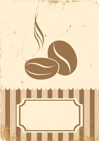 Retro illustration of coffee beans on paperのイラスト素材
